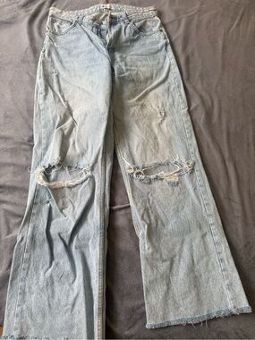 Zara Light Blue Distressed Denim Jeans